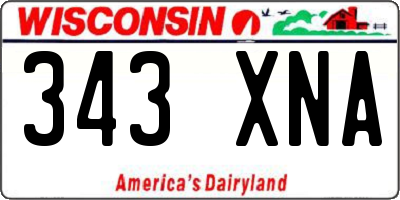 WI license plate 343XNA