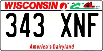 WI license plate 343XNF