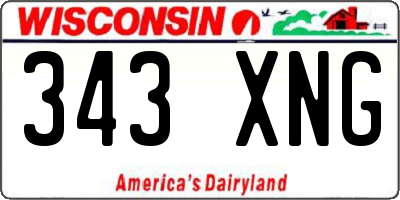 WI license plate 343XNG