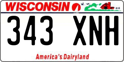 WI license plate 343XNH