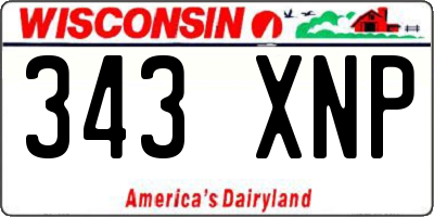 WI license plate 343XNP