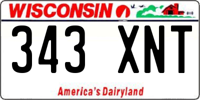 WI license plate 343XNT