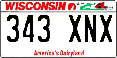 WI license plate 343XNX