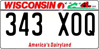 WI license plate 343XOQ