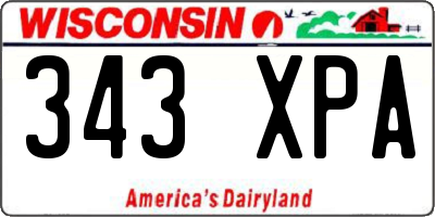 WI license plate 343XPA