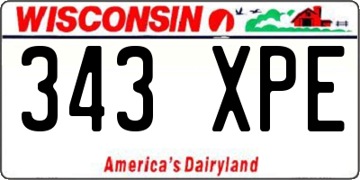 WI license plate 343XPE