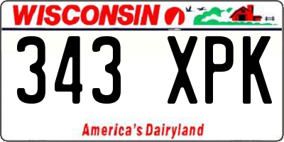 WI license plate 343XPK
