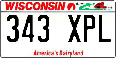 WI license plate 343XPL