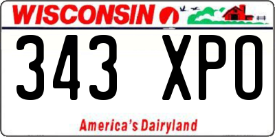 WI license plate 343XPO