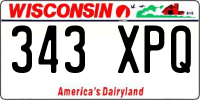 WI license plate 343XPQ