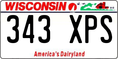WI license plate 343XPS