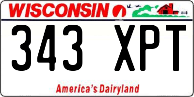 WI license plate 343XPT