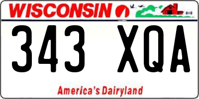 WI license plate 343XQA