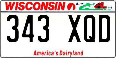 WI license plate 343XQD