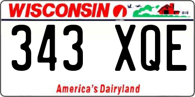 WI license plate 343XQE