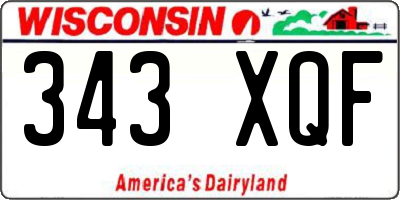 WI license plate 343XQF