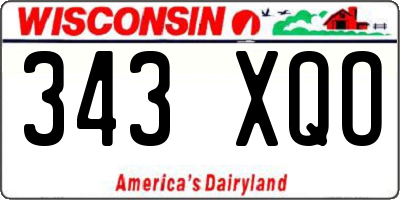 WI license plate 343XQO