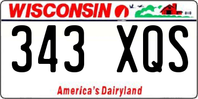 WI license plate 343XQS