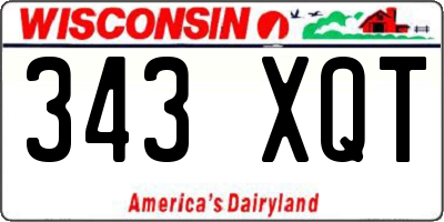 WI license plate 343XQT