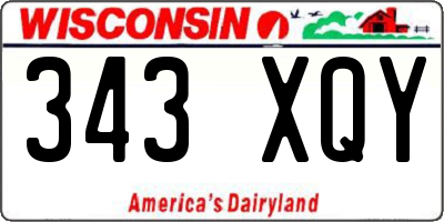 WI license plate 343XQY