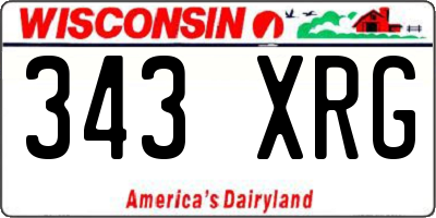 WI license plate 343XRG