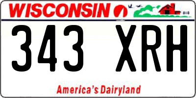 WI license plate 343XRH