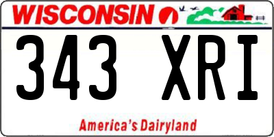 WI license plate 343XRI