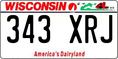WI license plate 343XRJ
