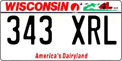 WI license plate 343XRL