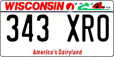 WI license plate 343XRO