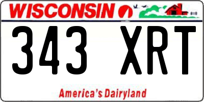 WI license plate 343XRT