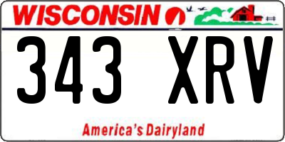 WI license plate 343XRV