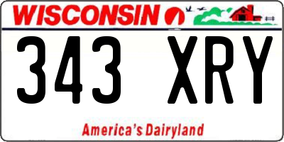WI license plate 343XRY
