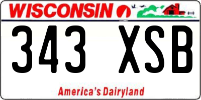 WI license plate 343XSB