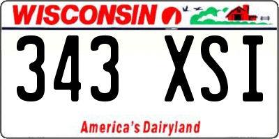 WI license plate 343XSI