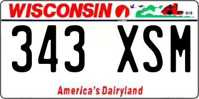WI license plate 343XSM
