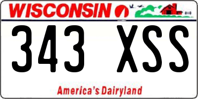 WI license plate 343XSS