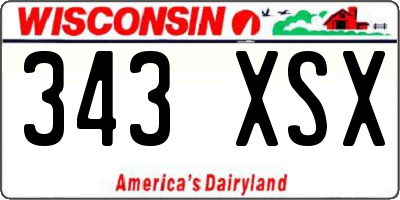 WI license plate 343XSX