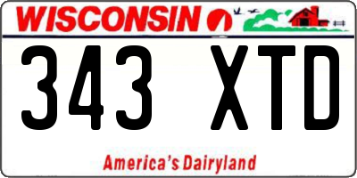 WI license plate 343XTD