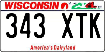WI license plate 343XTK