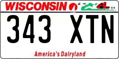 WI license plate 343XTN