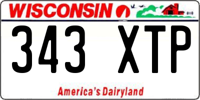 WI license plate 343XTP