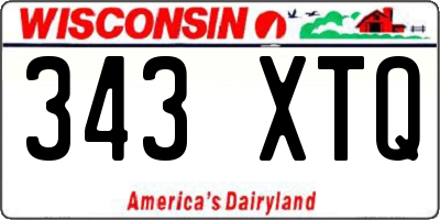 WI license plate 343XTQ