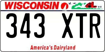 WI license plate 343XTR