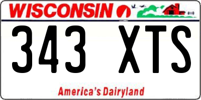 WI license plate 343XTS
