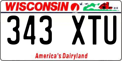WI license plate 343XTU