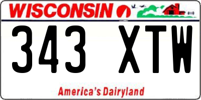 WI license plate 343XTW
