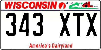 WI license plate 343XTX