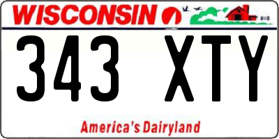 WI license plate 343XTY