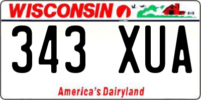 WI license plate 343XUA